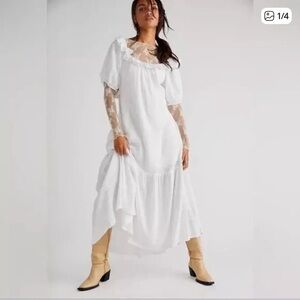 Free People Endless Summer Kaylyn White Midi Dress Size XS